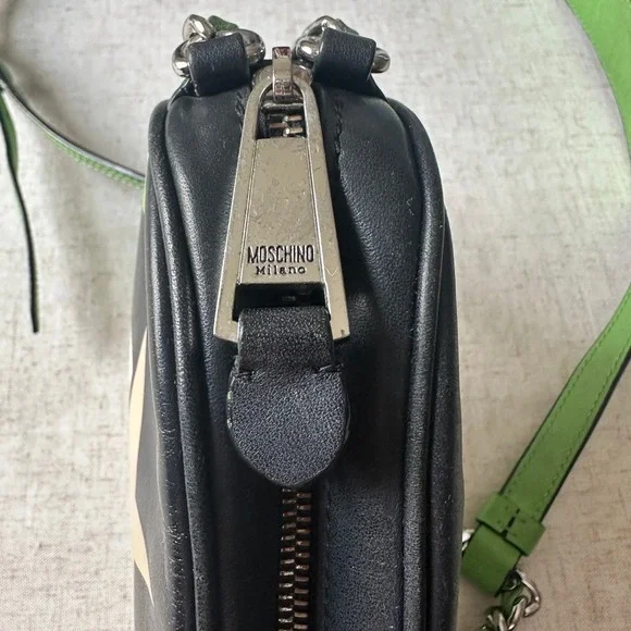 Moschino x Powerpuff Girls Buttercup Crossbody Bag Black Green Leather SS16 - Picture 8 of 17